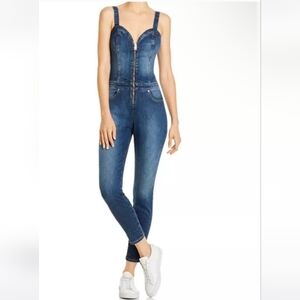 Guess denim Y2K zip front jumpsuit overalls small